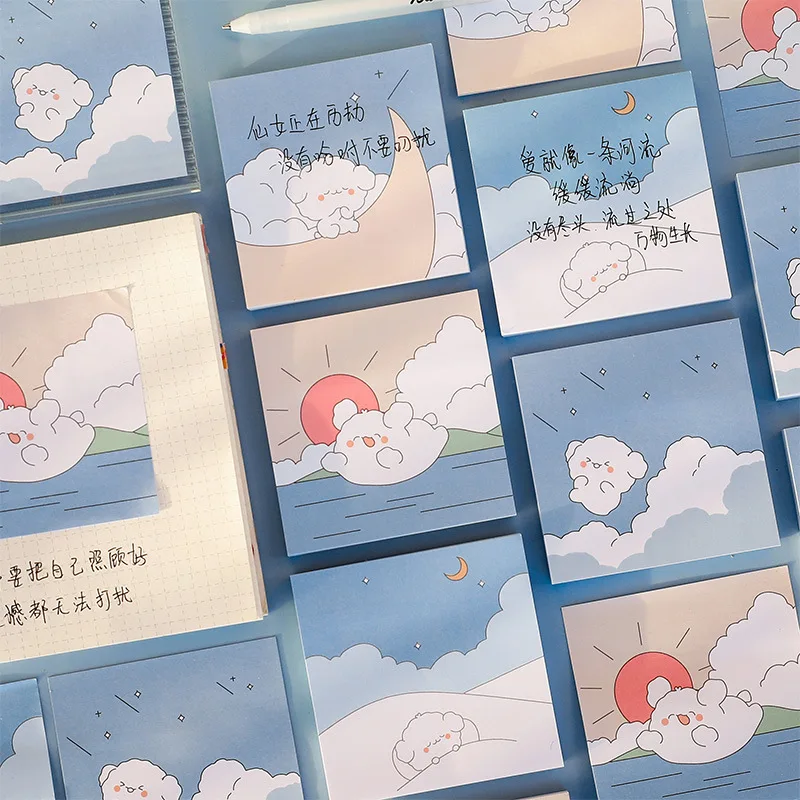 Kawaii Sticky Notes Note Pad для студентов в стиле с милыми мультяшными персонажами, идеально подходит для сообщений и заметок Блокнот для заметок