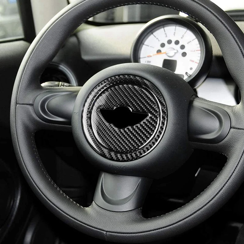 5X Автомобильная наклейка на крышку рулевого колеса из углеродного волокна Наклейка Внутренняя отделка для Mini Cooper Clubman R55 R56 Countryman R60