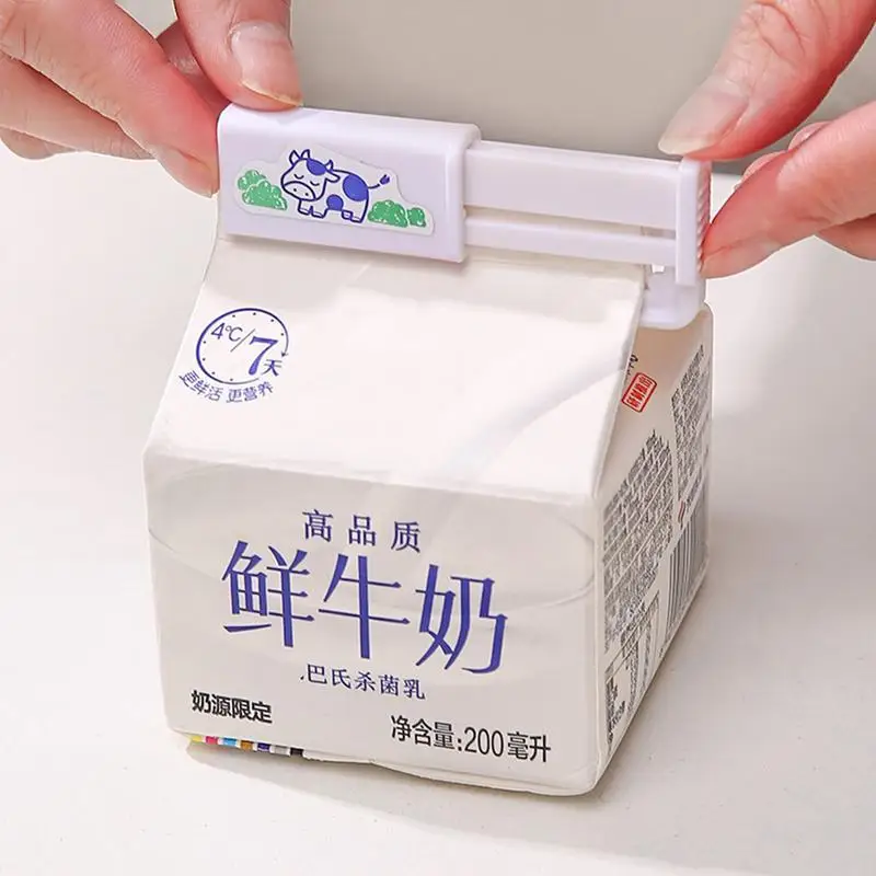 2 шт. Зажимы для запечатывания коробок молока в японском стиле Коробка для напитков Сумка для закусок Запечатанный зажим Зажим для уплотнения бытовых продуктов Кухонные гаджеты