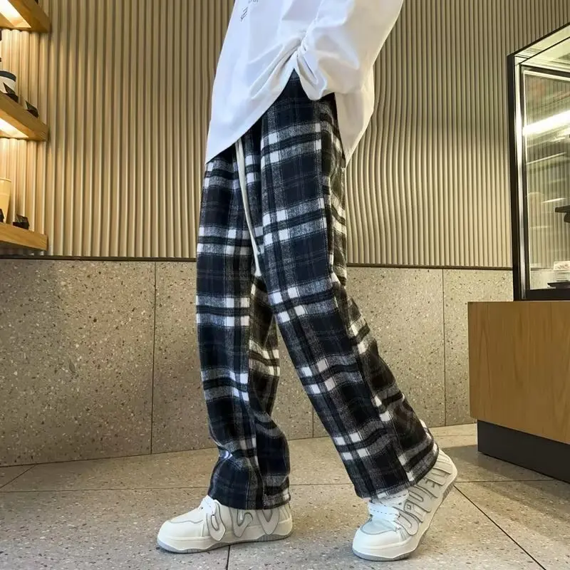 Zongke Шерстяные клетчатые брюки для мужчин Спортивные штаны Мужские джоггеры 2023 Мужская одежда Jogger Корейская роскошная одежда Беговая уличная одежда