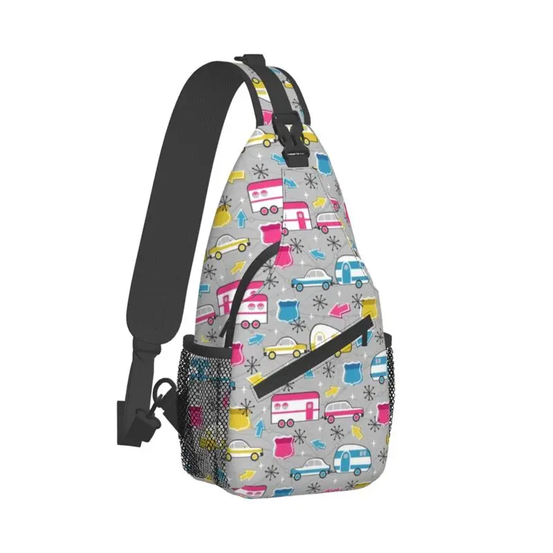 Happy Camper Кемпинг Слинг Нагрудная сумка Пользовательский рюкзак через плечо для мужчин Дорожный рюкзак