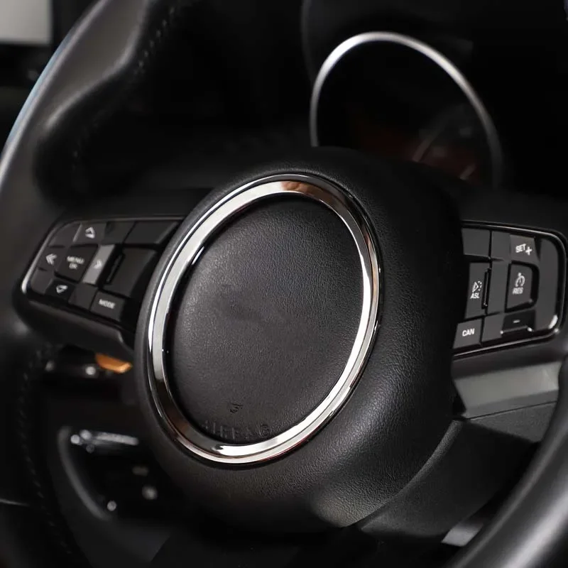 ABS Автомобильный руль Эмблема Наклейка Логотип Отделка Крышка Украшение Кольцо Подходит для Jaguar F-TYPE 2013-2022 Аксессуары для интерьера