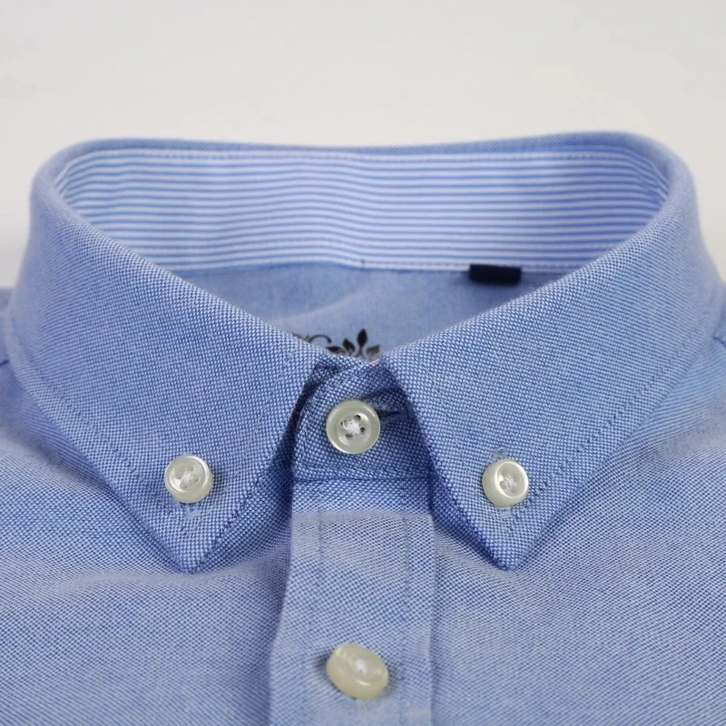Хлопковая оксфордская рубашка для мужчин с длинным рукавом в клетку полосатые повседневные рубашки мужской карман обычный крой на пуговицах рабочая мужская рубашка