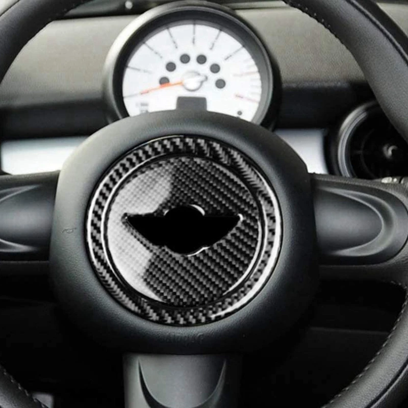 5X Автомобильная наклейка на крышку рулевого колеса из углеродного волокна Наклейка Внутренняя отделка для Mini Cooper Clubman R55 R56 Countryman R60