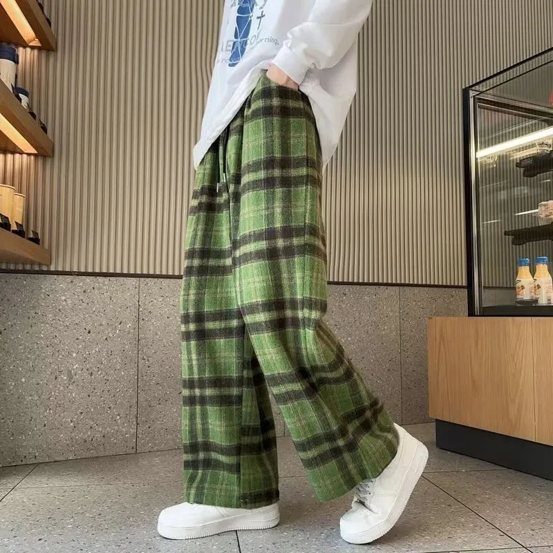 Zongke Шерстяные клетчатые брюки для мужчин Спортивные штаны Мужские джоггеры 2023 Мужская одежда Jogger Корейская роскошная одежда Беговая уличная одежда