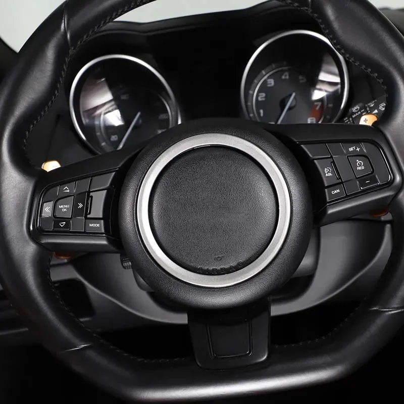 ABS Автомобильный руль Эмблема Наклейка Логотип Отделка Крышка Украшение Кольцо Подходит для Jaguar F-TYPE 2013-2022 Аксессуары для интерьера